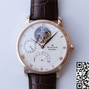 Replica Blancpain Villeret 6025-1542-55 Real Tourbillon 1:1 Best Edition JB Factory Rose Gold Case Swiss Cal.25