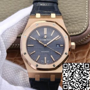 Replica Audemars Piguet Royal Oak 15400 1:1 Best Edition OM Factory Rose Gold Leather Strap