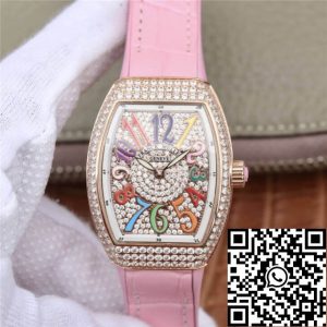 Replica Franck Muller Vanguard Ladies 1:1 Best Edition ABF Factory Rose Gold Diamond-set Dial
