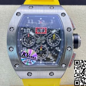 Replica Richard Mille RM11 1:1 Best Edition KV Factory Titanium Yellow Strap
