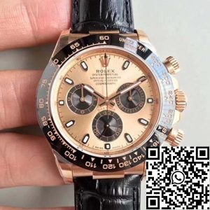Replica Rolex Daytona Cosmograph 116515LN Noob Factory 1:1 Best Edition Swiss ETA4130 Rose Gold Dial