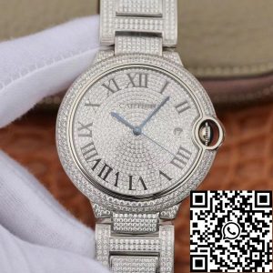 Replica Ballon Bleu De Cartier WE9009Z3 42mm TW Factory 1:1 Best Edition Full Diamond Dial Swiss ETA2824
