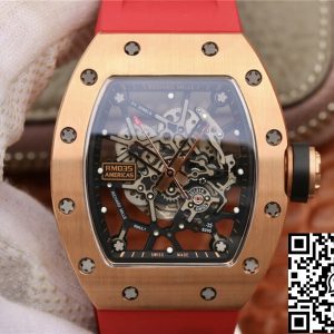 Replica Richard Mille RM035 Americas KV Factory 1:1 Best Edition Rose Gold