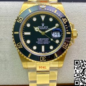 Replica Rolex Submariner M126618LN-0002 41MM 1:1 Best Edition VS Factory Yellow Gold