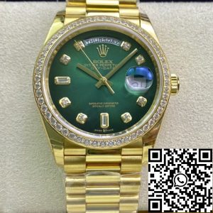 Replica Rolex Day Date M128348RBR-0035 1:1 Best Edition EW Factory Gradient Green Dial