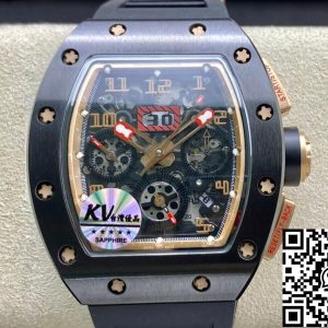 Replica Richard Mille RM011 1:1 Best Edition KV Factory Ceramic Skeleton Dial