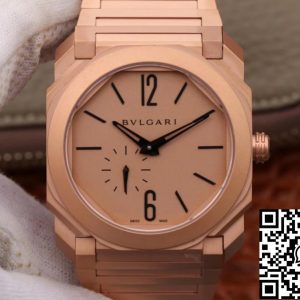 Replica Bvlgari Octo Finissimo 102912 1:1 Best Edition BV Factory Rose Gold Dial