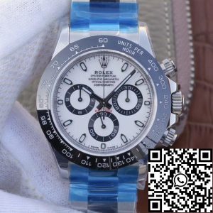 Replica Rolex Daytona Cosmograph 116500LN Noob Factory 1:1 Best Edition Swiss ETA4130 White Dial