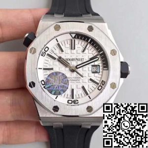 Replica Audemars Piguet Royal Oak Offshore Diver 15710ST.OO.A002CA.02 JF Factory 1:1 Best Edition Swiss ETA3120 White Textured Dial