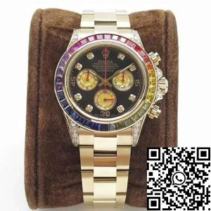 Replica Rolex Daytona Cosmograph 116598 Rainbow BL Factory Mechanical Watches 1:1 Best Edition Swiss ETA4130