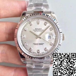Replica Rolex Datejust II 116334-0009 EW Factory 1:1 Best Edition Swiss ETA2836 Silver Dial Diamond Marker