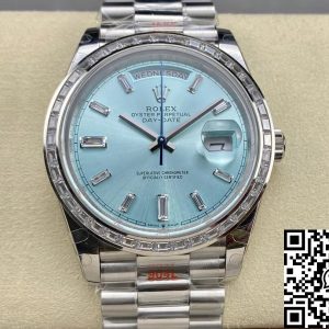 Replica Rolex Day Date M228396TBR-0002 1:1 Best Edition GM Factory Ice Blue Dial