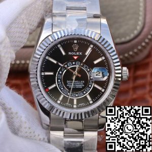 Replica Rolex SKY-DWELLER 326139 Men Watches 1:1 Best Edition Swiss ETA2836 Black Dial