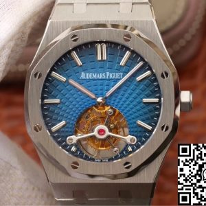 Replica Audemars Piguet Royal Oak Tourbillon 26522TI.OO.1220TI.01 1:1 Best Edition JF Factory Smoky Blue Dial