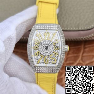 Replica Franck Muller Vanguard Ladies 1:1 Best Edition ABF Factory Yellow Strap