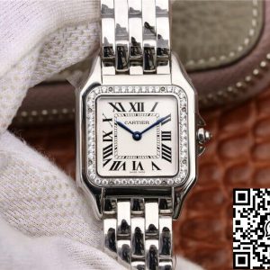 Replica Panthere De Cartier W4PN0008 1:1 Best Edition GF Factory Diamond Silver Dial