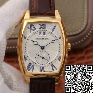 Replica Breguet Heritage Big Date 5410BR/12/9 Men Watches 1:1 Best Edition Swiss ETA516GG 18K Yellow Gold Silver Dial
