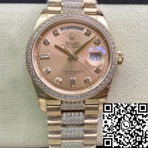 Replica Rolex Day Date M128345RBR-0020 1:1 Best Edition EW Factory Rose Gold Dial