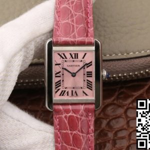Replica Cartier Tank W5200000 Ladies 1:1 Best Edition K11 Factory Pink Dial