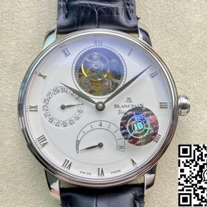 Replica Blancpain Villeret 6025-1542-55 True Tourbillon 1:1 Best Edition JB Factory White Dial Swiss Cal.25