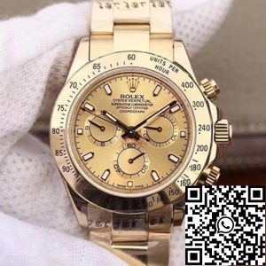 Replica Rolex Daytona Cosmograph 116503 JH Factory 1:1 Best Edition Swiss ETA7750 18K Gold Plated