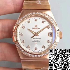 Replica Omega Constellation 123.25.38.21.52.001 3S Factory 1:1 Best Edition Swiss ETA8500 18K Rose Gold Bracelet