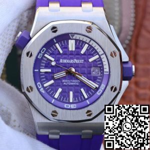 Replica Audemars Piguet Royal Oak Offshore Diver 15710ST.OO.A077CA.01 1:1 Best Edition Swiss ETA3120 Superlumed Purple textured dial