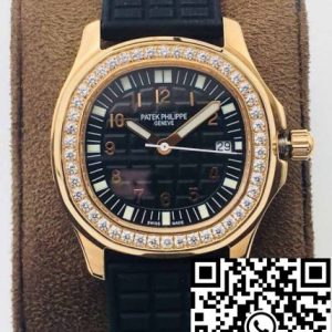 Replica Patek Philippe Aquanaut 5067A Quartz Movement 1:1 Best Edition PPF Factory Rose Gold Black Dial
