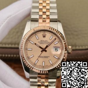 Replica Rolex Datejust 116231 36MM 1:1 Best Edition GM Factory Rose Gold Pink Dial
