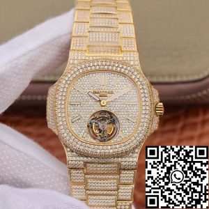 Replica Patek Philippe Nautilus Tourbillon 18K Yellow Gold R8 Factory 1:1 Best Edition Swiss Hand-Winding Tourbillon Movement