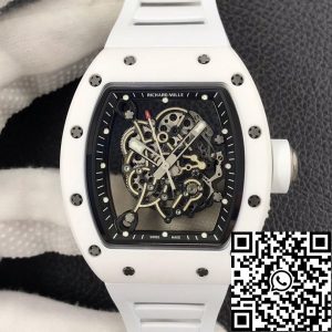 Replica Richard Mille RM055 1:1 Best Edition ZF Factory White Ceramic