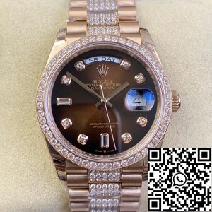 Replica Rolex Day Date M128345rbr-0041 1:1 Best Edition EW Factory Brown Dial