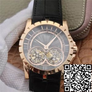 Replica Roger Dubuis Excalibur RDDBEX0280 1:1 Best Edition JB Factory Tourbillon Black Dial