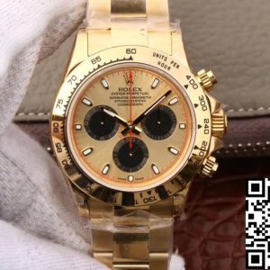 Replica Rolex Daytona 116508 1:1 Best Edition JH Factory Yellow Gold Black Chronograph