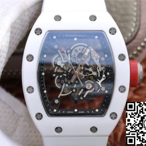 Replica Richard Mille RM055 1:1 Best Edition KV Factory Ceramic White Rubber Strap