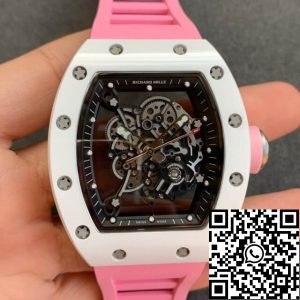 Replica Richard Mille RM055 1:1 Best Edition KV Factory V2 Ceramic Pink Strap