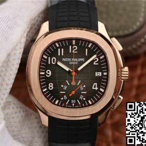 Replica Patek Philippe Aquanaut 5968A-001 1:1 Best Edition Rose Gold Black Dial
