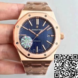 Replica Audemars Piguet Royal Oak 15400OR.OO.1220OR.03 1:1 Best Edition JF Factory Blue Dial