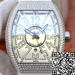 Replica Franck Muller Vanguard V45.SC.DT.D.NBR.CD.5N.NR 1:1 Best Edition Swiss ETA2824 Silver Dial
