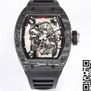 Replica Richard Mille RM055 NTPT 1:1 Best Edition BBR Factory Black Carbon Fiber Dial