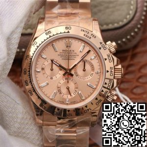 Replica Rolex Daytona Cosmograph 116508 JH Factory 1:1 Best Edition Swiss ETA4130 Rose Gold Dial