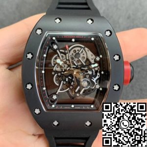 Replica Richard Mille RM055 1:1 Best Edition KV Factory V2 Ceramic Black Strap