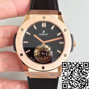 Replica Hublot Classic Fusion Tourbillon 505.OX.1180.LR Men Watches 1:1 Best Edition Swiss Tourbillon Black Dial