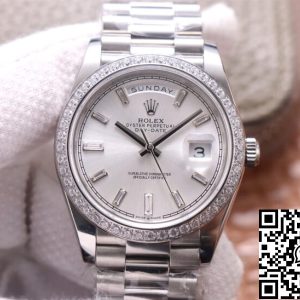Replica Rolex Day Date M228349RBR-0001 1:1 Best Edition EW Factory Silver Dial