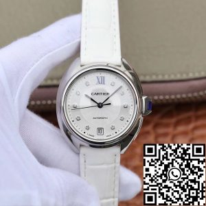 Replica Cle De Cartier Automatic 35mm Ladies WJCL0032 1:1 Best Edition Swiss ETA1847 White Strap