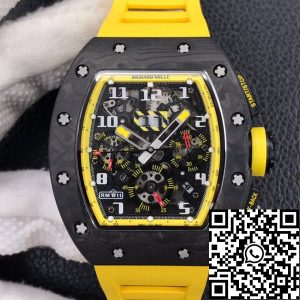 Replica Richard Mille RM-011 1:1 Best Edition KV Factory Yellow Strap