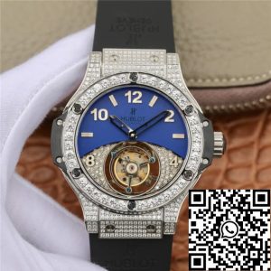 Replica Hublot Big Bang Tourbillon 1:1 Best Edition Diamond Blue Dial