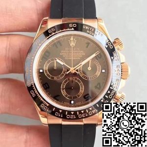 Replica Rolex Daytona Cosmograph 116515LN Noob Factory 1:1 Best Edition Swiss ETA4130 Brown Dial