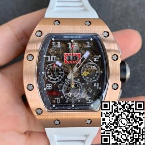 Replica Richard Mille RM11 1:1 Best Edition KV Factory Rose Gold White Strap