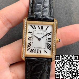 Replica Cartier Tank 1:1 Best Edition K11 Factory V2 Yellow Gold White Dial